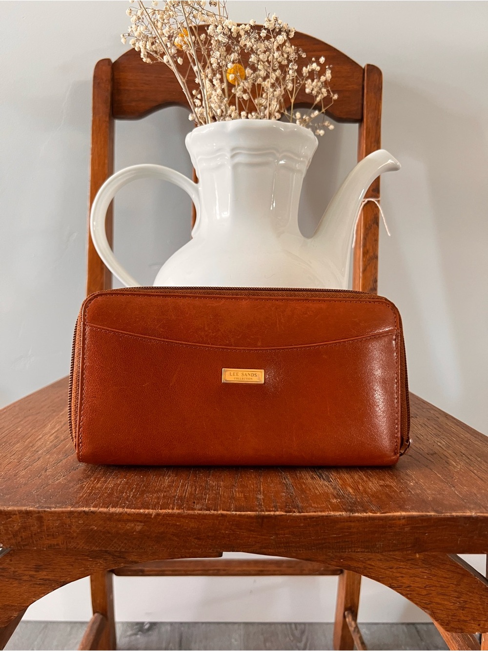Lee Sands Brown Leather Zip Wallet
